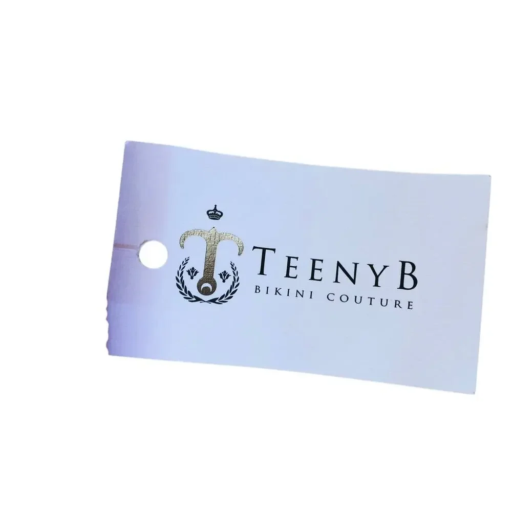 New TeenyB 3 Rings Triangle Bikini Red Thrills Top Rhinestones Women's Size L - Picture 7 of 8